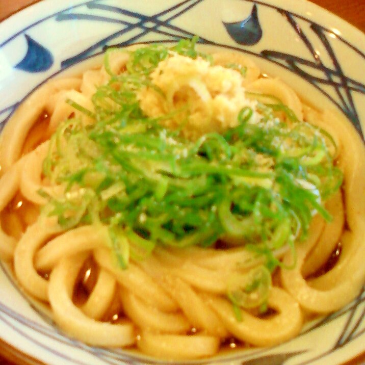 ☆*:・擂り生姜と葱たっぷりのかけうどん☆*:・★